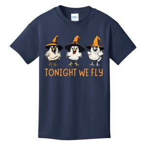 Tonight We Fly Witch Chicken Animal Halloween Kids T-Shirt