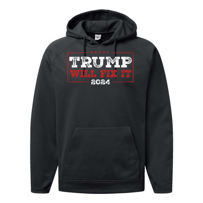 Trump Will Fix It 2024 Performance Fleece Hoodie