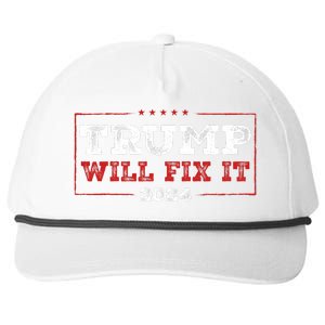 Trump Will Fix It 2024 Snapback Five-Panel Rope Hat