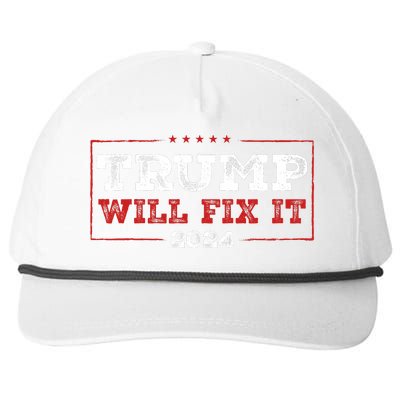 Trump Will Fix It 2024 Snapback Five-Panel Rope Hat