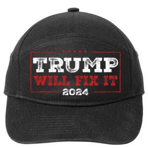 Trump Will Fix It 2024 7-Panel Snapback Hat