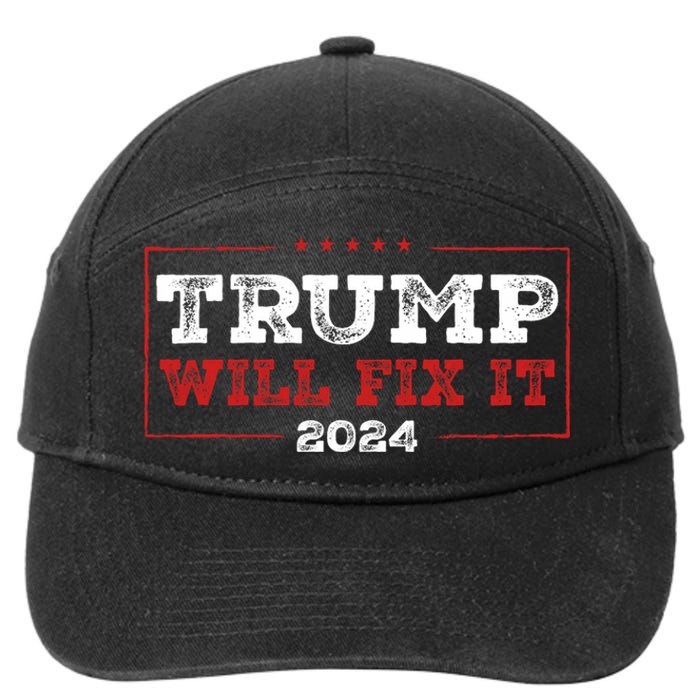 Trump Will Fix It 2024 7-Panel Snapback Hat