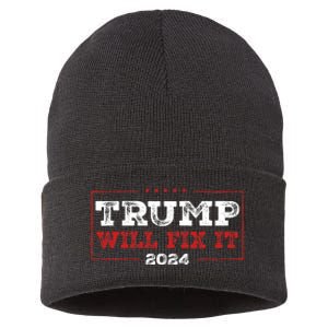 Trump Will Fix It 2024 Sustainable Knit Beanie