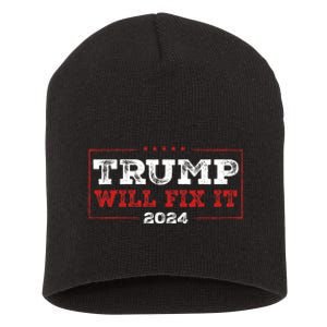 Trump Will Fix It 2024 Short Acrylic Beanie