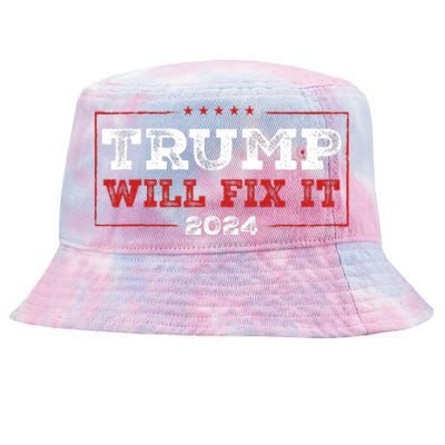 Trump Will Fix It 2024 Tie-Dyed Bucket Hat