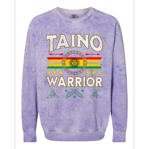 Taino Warrior Flag Native American Arawak Boriken Borinquen Colorblast Crewneck Sweatshirt