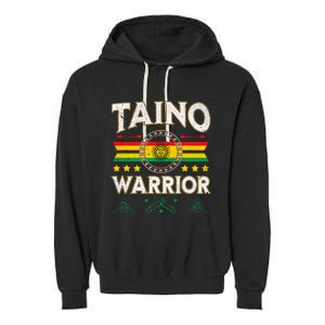 Taino Warrior Flag Native American Arawak Boriken Borinquen Garment-Dyed Fleece Hoodie