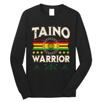 Taino Warrior Flag Native American Arawak Boriken Borinquen Long Sleeve Shirt