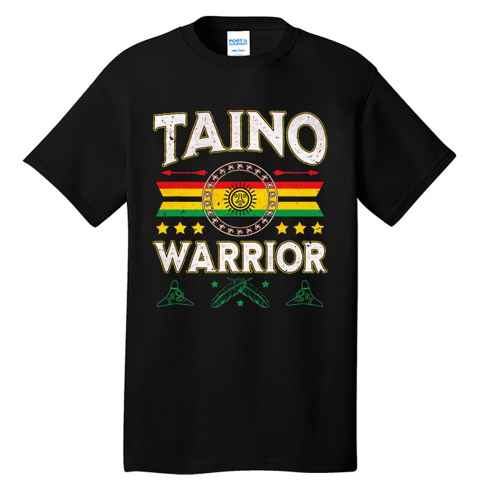 Taino Warrior Flag Native American Arawak Boriken Borinquen Tall T-Shirt