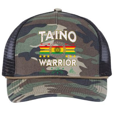 Taino Warrior Flag Native American Arawak Boriken Borinquen Retro Rope Trucker Hat Cap