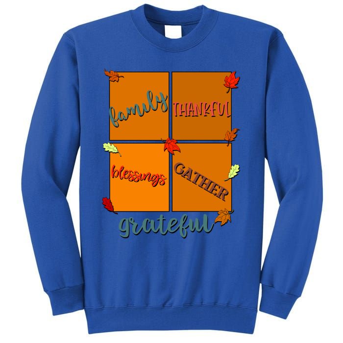 Thanksgiving Words Family Thankful Blessings Gather Meaningful Gift Tall Sweatshirt