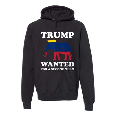 Trump Wanted For Second Term 2024 Pro Trump 2024 Election Premium Hoodie