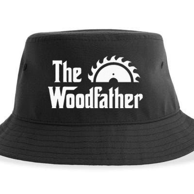 The Woodfather Funny Woodworking Carpenter Joke Woodworker Sustainable Bucket Hat