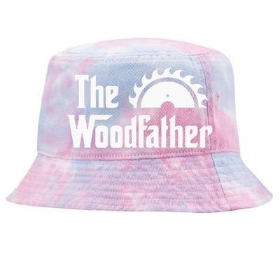 The Woodfather Funny Woodworking Carpenter Joke Woodworker Tie-Dyed Bucket Hat