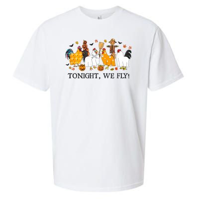 Tonight We Fly Funny Chicken Halloween Costume Spooky Season Sueded Cloud Jersey T-Shirt