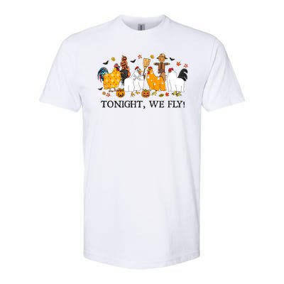 Tonight We Fly Funny Chicken Halloween Costume Spooky Season Softstyle CVC T-Shirt