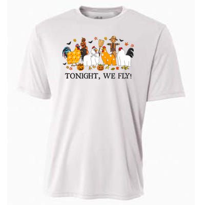 Tonight We Fly Funny Chicken Halloween Costume Spooky Season Cooling Performance Crew T-Shirt