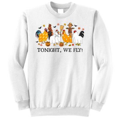 Tonight We Fly Funny Chicken Halloween Costume Spooky Season Sweatshirt