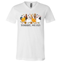 Tonight We Fly Funny Chicken Halloween Costume Spooky Season V-Neck T-Shirt