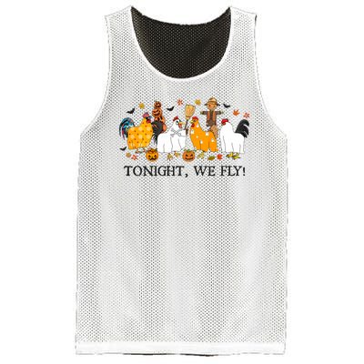 Tonight We Fly Funny Chicken Halloween Costume Spooky Season Mesh Reversible Basketball Jersey Tank