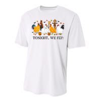 Tonight We Fly Funny Chicken Halloween Costume Spooky Season Performance Sprint T-Shirt