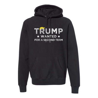 Trump Wanted For Second Term 2024 45 47 Squared Donald Trump For President Premium Hoodie