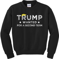 Trump Wanted For Second Term 2024 45 47 Squared Donald Trump For President Kids Sweatshirt