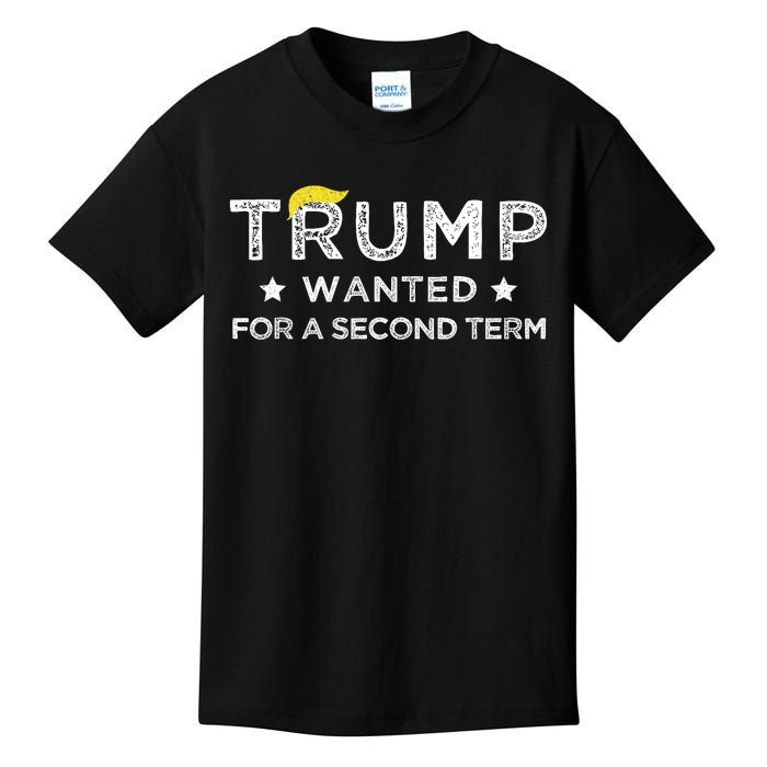 Trump Wanted For Second Term 2024 45 47 Squared Donald Trump For President Kids T-Shirt