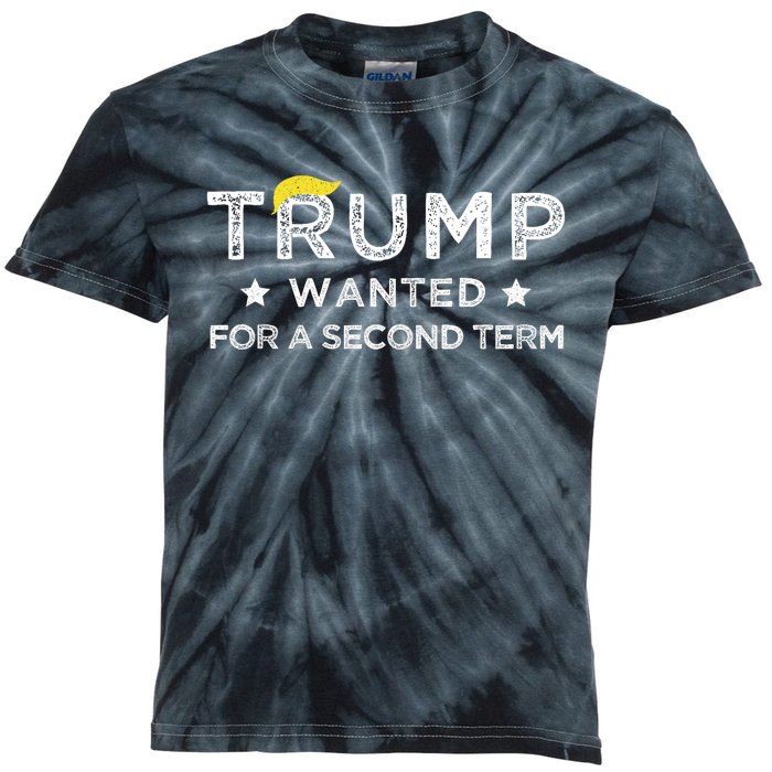 Trump Wanted For Second Term 2024 45 47 Squared Donald Trump For President Kids Tie-Dye T-Shirt