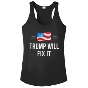 Trump Will Fix It Ladies PosiCharge Competitor Racerback Tank