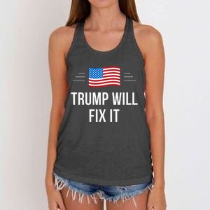 Trump Will Fix It Women's Knotted Racerback Tank