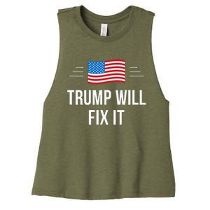 Trump Will Fix It Women's Racerback Cropped Tank