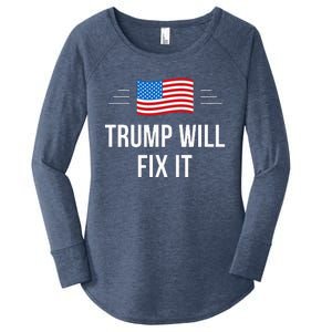 Trump Will Fix It Women's Perfect Tri Tunic Long Sleeve Shirt