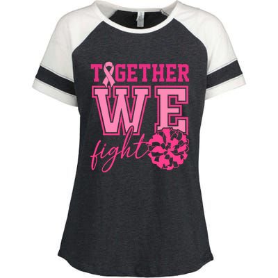 Together We Fight Cheer Team Breast Cancer Enza Ladies Jersey Colorblock Tee