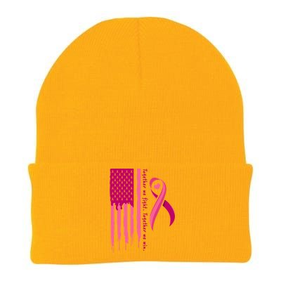 Together We Fight Together We Win Breast Cancer Support Gift Knit Cap Winter Beanie