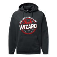 Tech Wizard Funny Computer Repair & IT Support Programmers Performance Fleece Hoodie