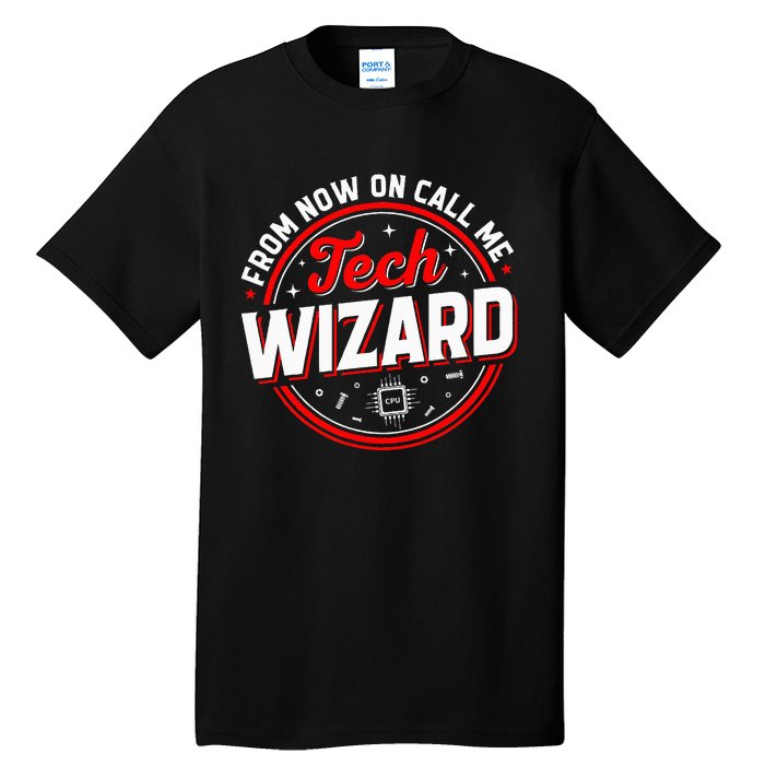 Tech Wizard Funny Computer Repair & IT Support Programmers Tall T-Shirt