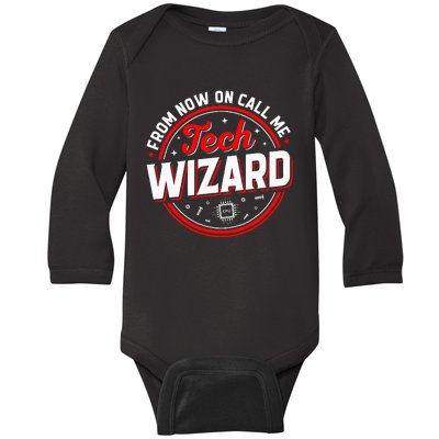 Tech Wizard Funny Computer Repair & IT Support Programmers Baby Long Sleeve Bodysuit