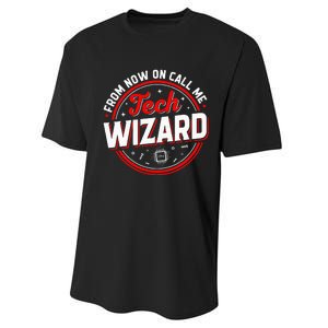 Tech Wizard Funny Computer Repair & IT Support Programmers Performance Sprint T-Shirt