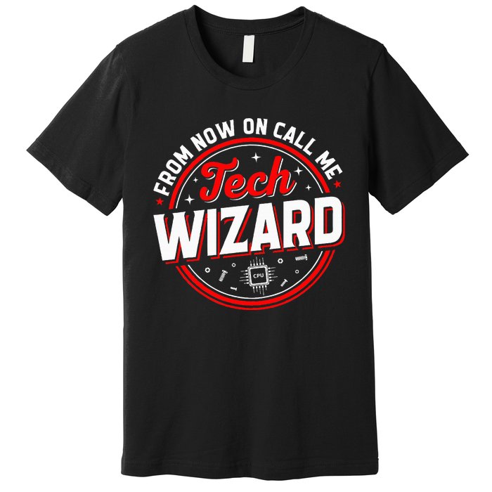 Tech Wizard Funny Computer Repair & IT Support Programmers Premium T-Shirt