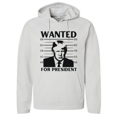 Trump Wanted For President Im Voting For Trump 2024 Performance Fleece Hoodie