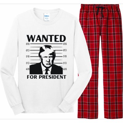 Trump Wanted For President Im Voting For Trump 2024 Long Sleeve Pajama Set