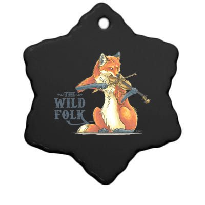 The Wild Folk Fox On Fiddle Ceramic Star Ornament