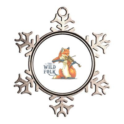 The Wild Folk Fox On Fiddle Metallic Star Ornament