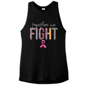 Together We Fight Breast Cancer Awareness Pink Ribbon Ladies PosiCharge Tri-Blend Wicking Tank