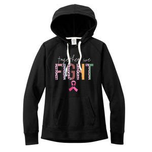 Together We Fight Breast Cancer Awareness Pink Ribbon Women's Fleece Hoodie