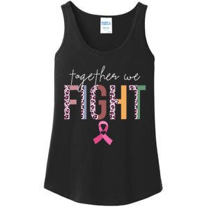 Together We Fight Breast Cancer Awareness Pink Ribbon Ladies Essential Tank