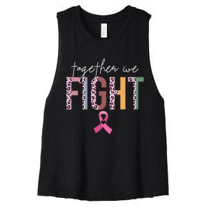 Together We Fight Breast Cancer Awareness Pink Ribbon Women's Racerback Cropped Tank