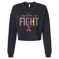 Together We Fight Breast Cancer Awareness Pink Ribbon Cropped Pullover Crew