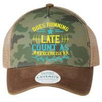 Tee With Funny Logo Does Running Late Count As Exercise? Cute Gift Legacy Tie Dye Trucker Hat